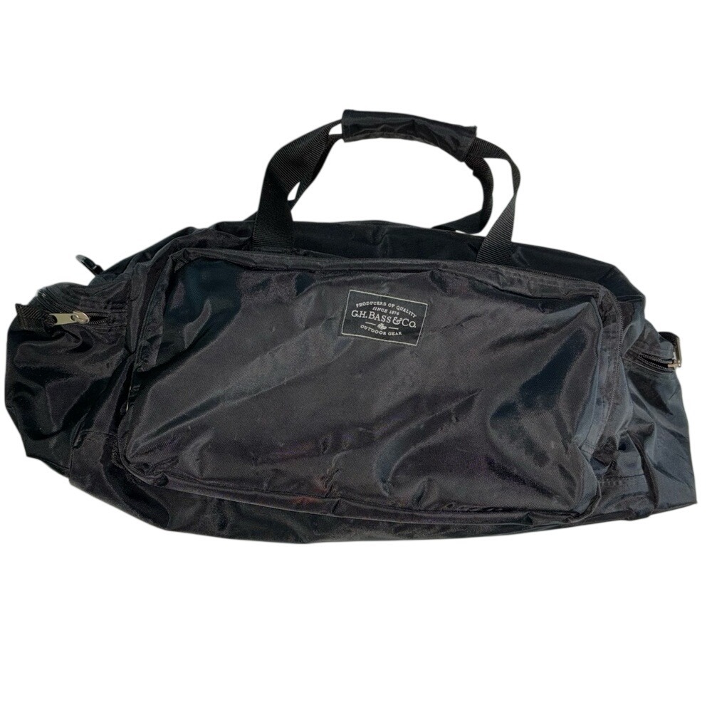 G H Bass & Co Outdoor Gear Black Duffle Bag 19.5W x 8H x 10D Very Good Condition
